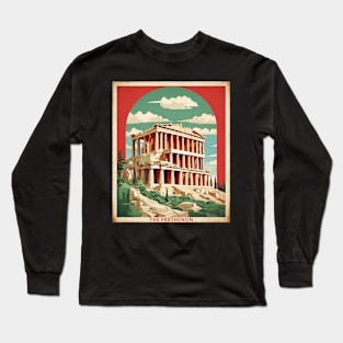 The Parthenon Greece Tourism Vintage Travel Poster Long Sleeve T-Shirt